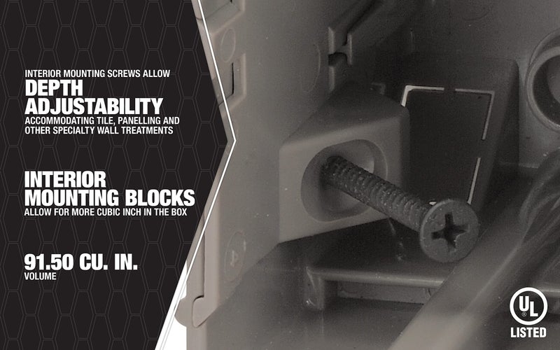 Southwire MSBMMT5G 5 Gang Multi Mount Device Box with Depth Adjustable; Heavy Duty 42lb ; Gray - Image 4